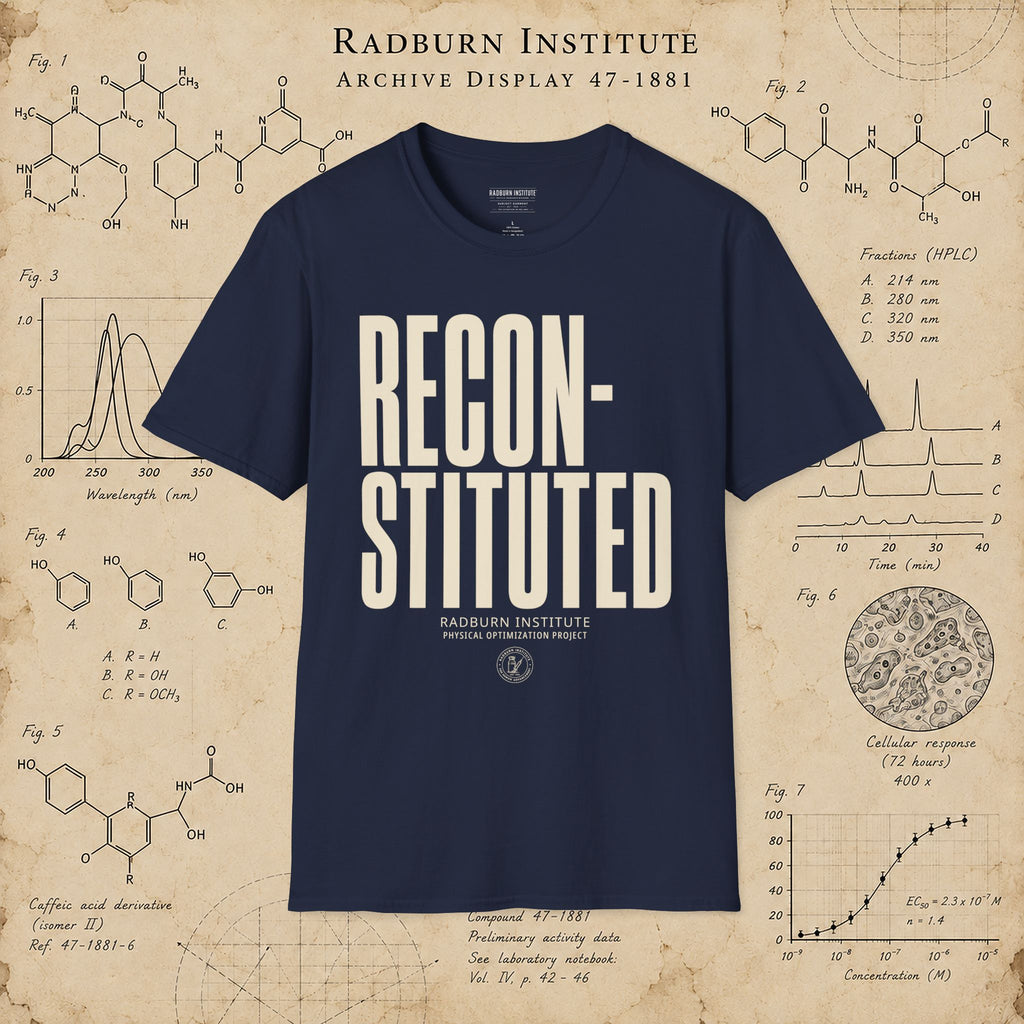 Man wearing the navy RECONSTITUTED Garment in the Radburn gym and laboratory | color:Navy