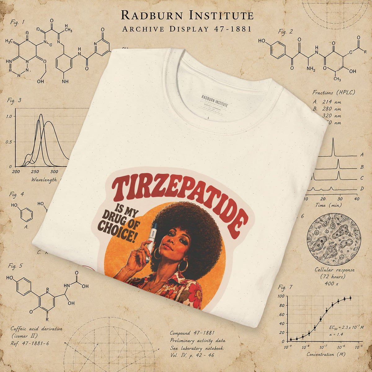 Tirzepatide Test Garment — No Mustache in natural, shown in a product or model view | color:Natural