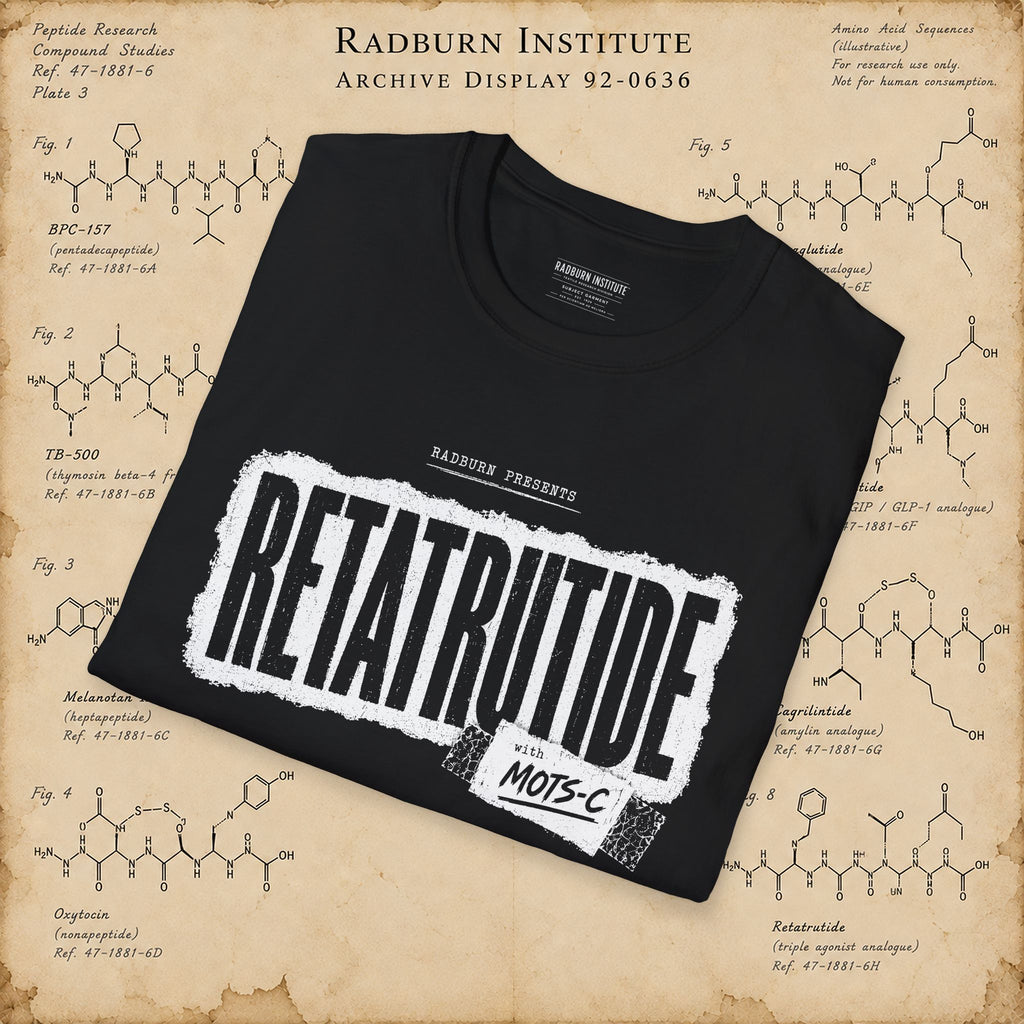 Folded black Retatrutide — Live at the Crocodile showing the printed design | color:Black