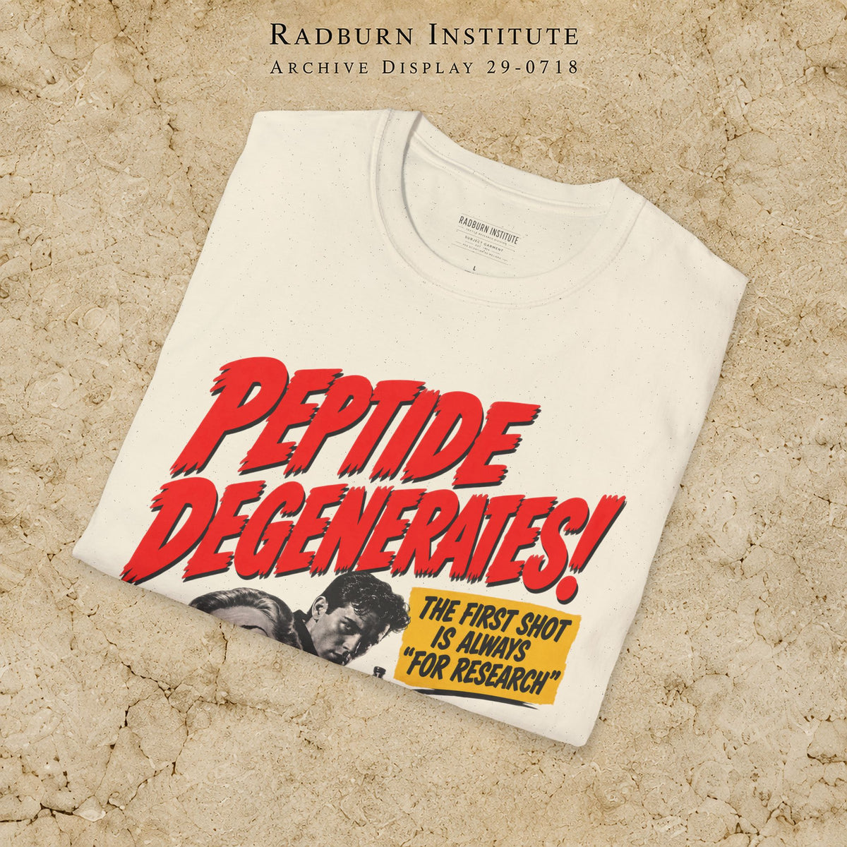 Folded natural Peptide Degenerates showing the printed design | color:Natural