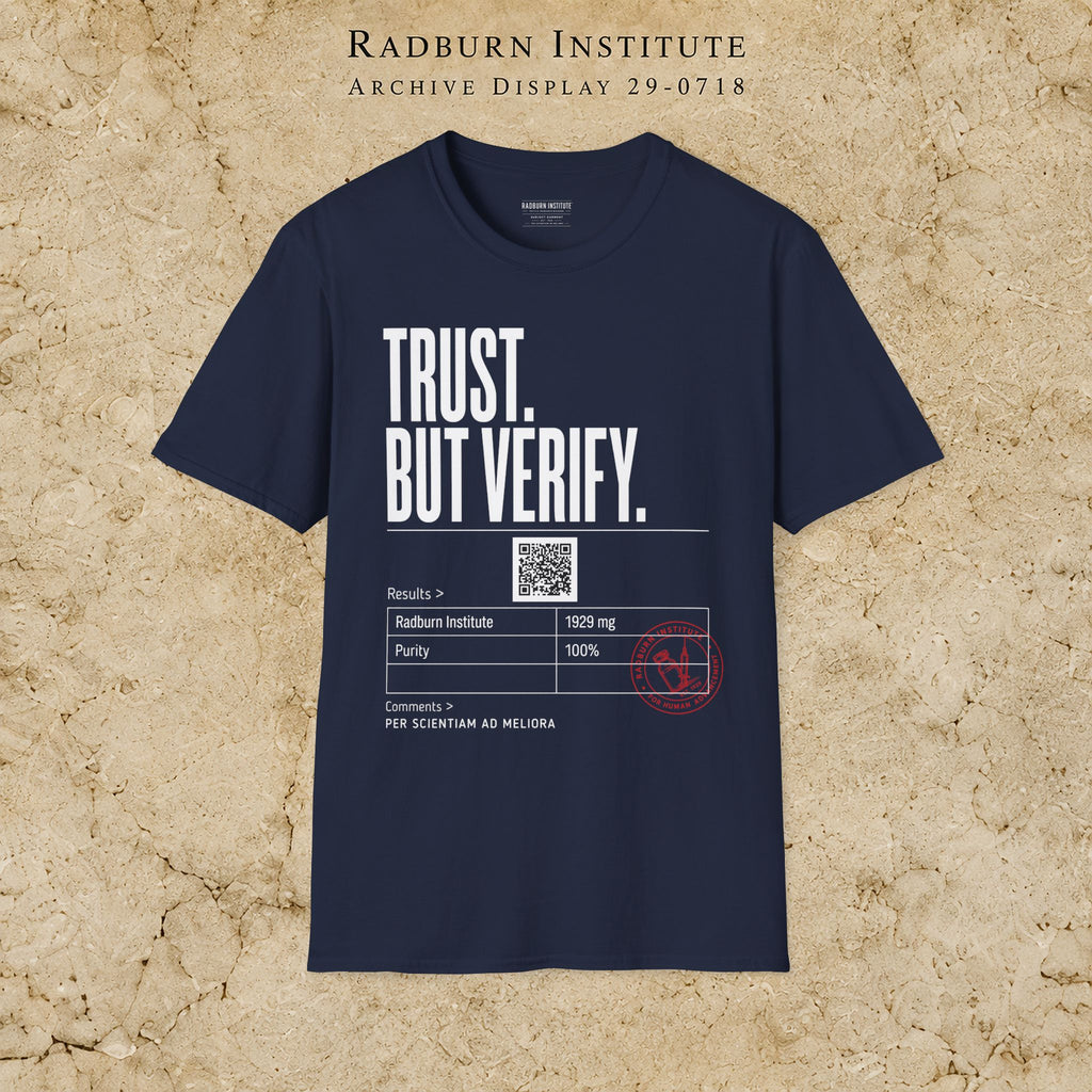 TRUST. BUT VERIFY. Garment in navy, shown in a product or model view | color:Navy