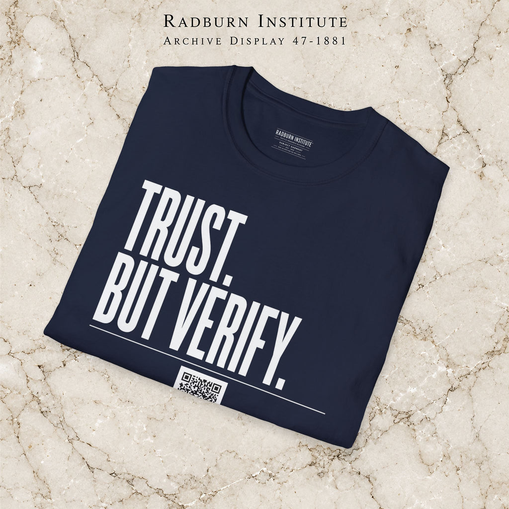 TRUST. BUT VERIFY. Garment in navy, shown in a product or model view | color:Navy