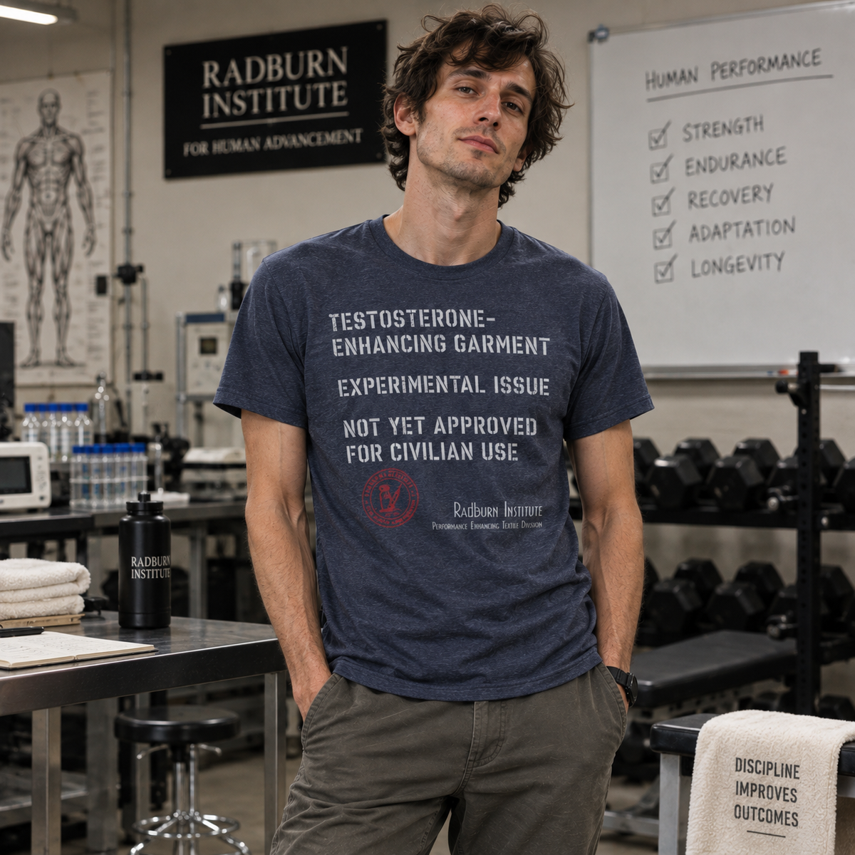 Testosterone-Enhancing Garment - Replica in heather navy, shown in a product or model view | color:Heather_Navy