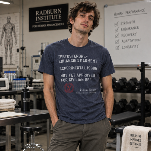 Testosterone-Enhancing Garment - Replica in heather navy, shown in a product or model view | color:Heather_Navy
