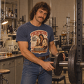 Tirzepatide Test Garment — Mustache in heather navy, shown in a product or model view | color:Heather_Navy