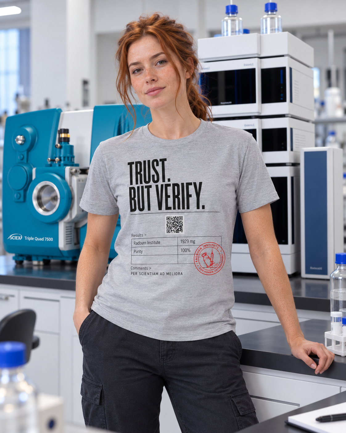 TRUST. BUT VERIFY. Garment in sport grey, shown in a product or model view | color:Sport_Grey