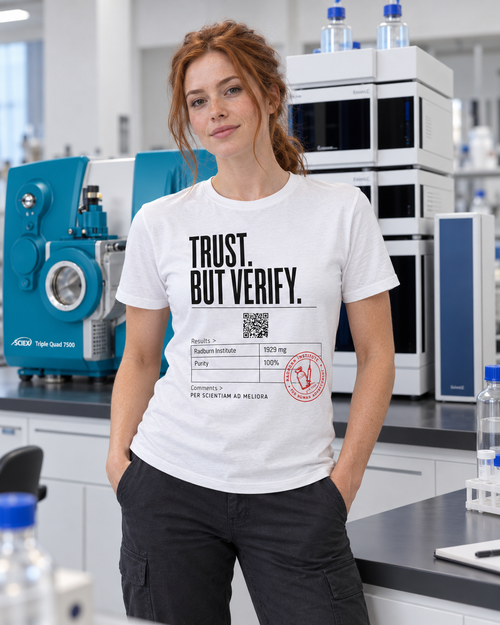 TRUST. BUT VERIFY. Garment in white, shown in a product or model view | color:White