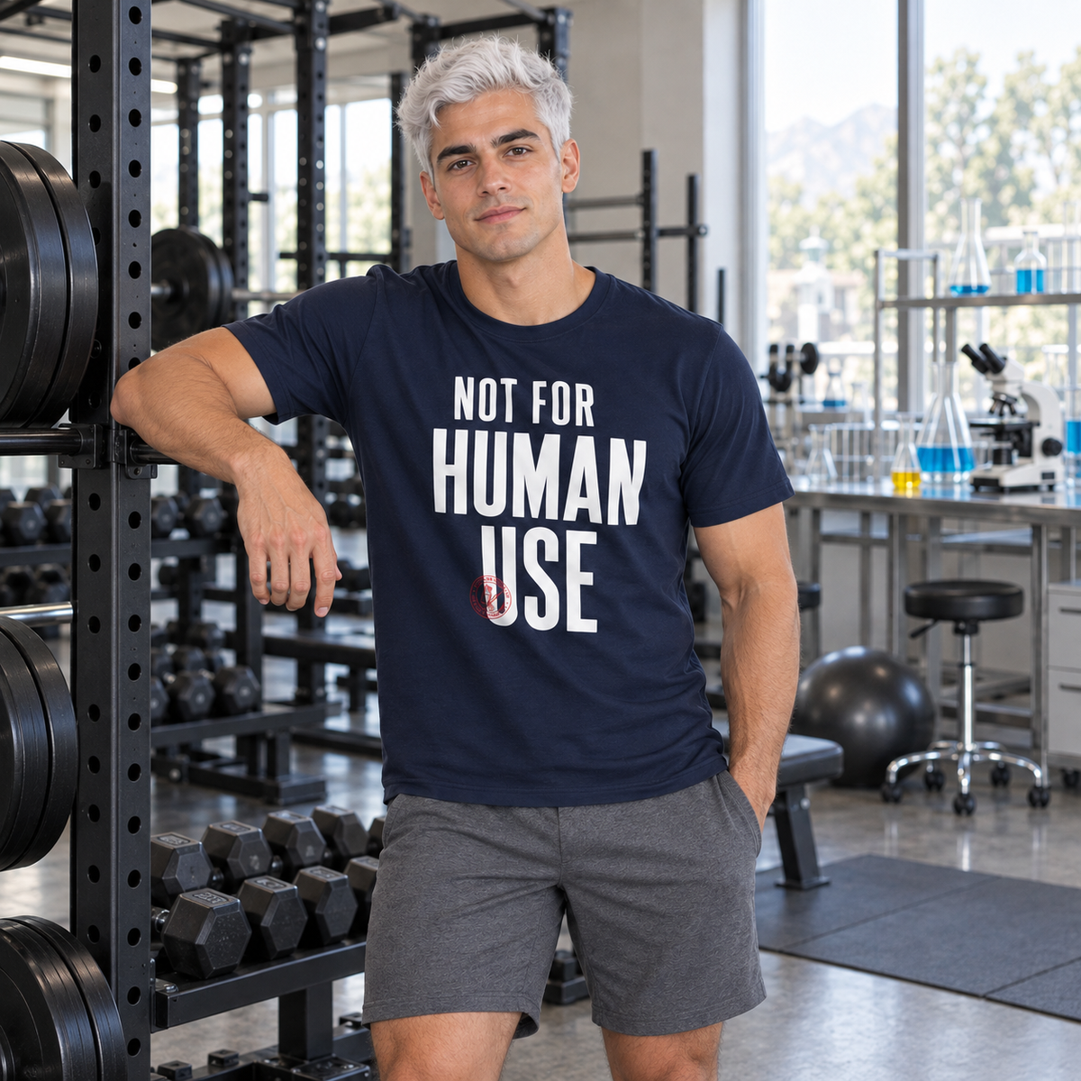 NOT FOR HUMAN USE Garment in navy, shown in a product or model view | color:Navy