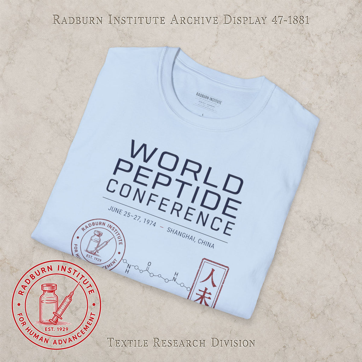 World Peptide Conference 1974 Garment in light blue, shown in a product or model view | color:Light_Blue