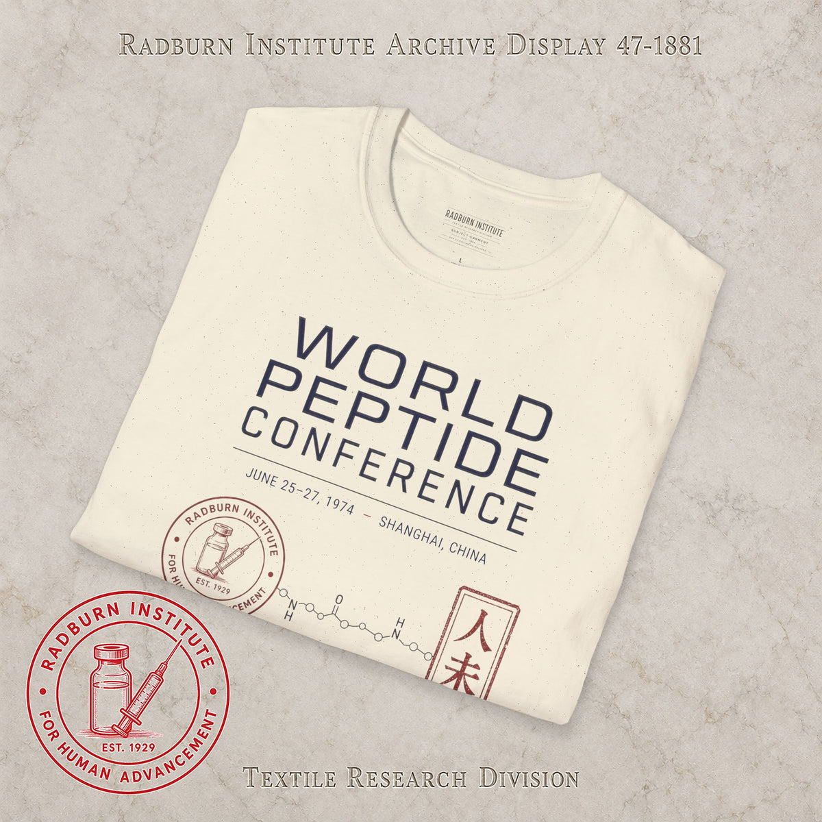 World Peptide Conference 1974 Garment in natural, shown in a product or model view | color:Natural