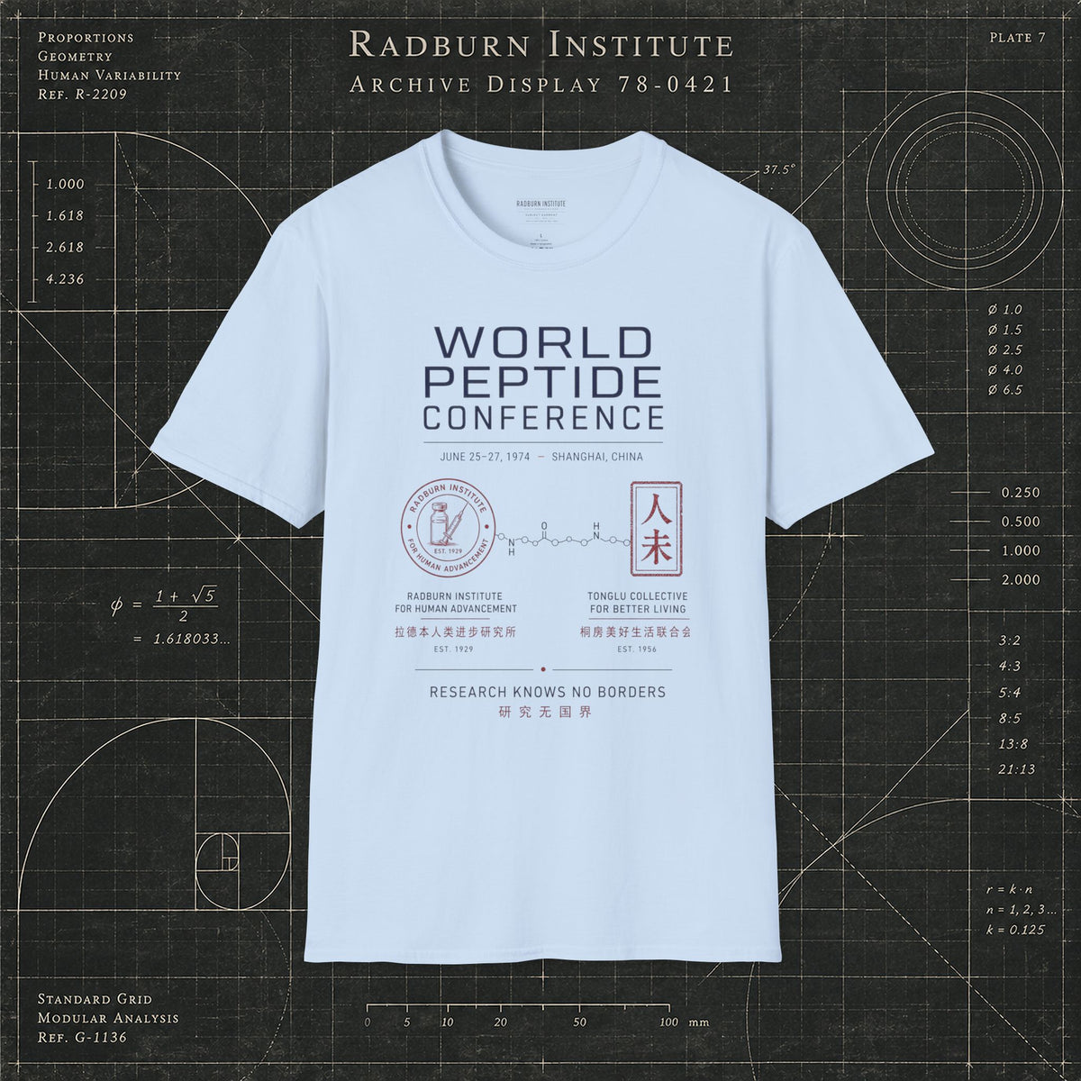 World Peptide Conference 1974 Garment in light blue, shown in a product or model view | color:Light_Blue