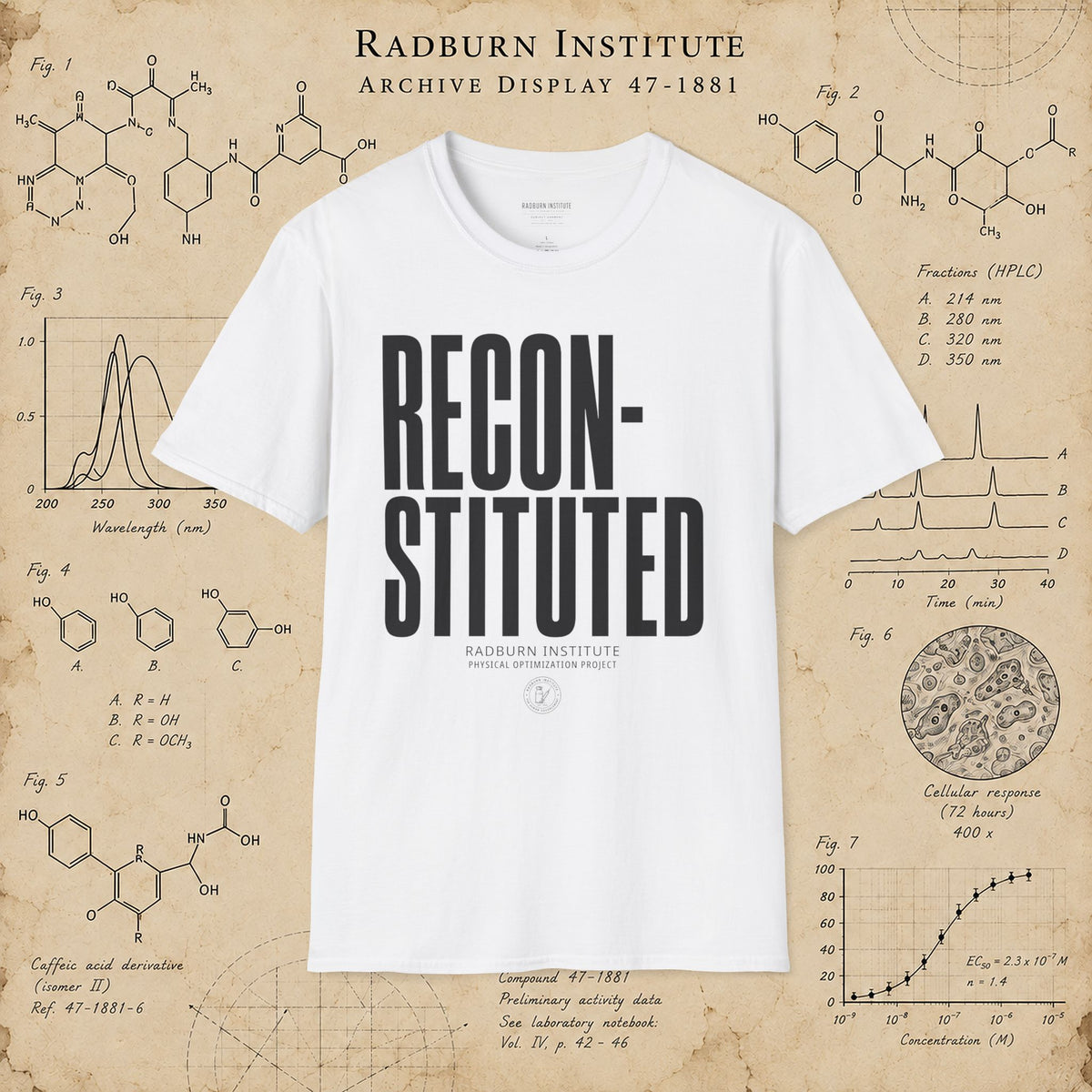 Woman wearing the white RECONSTITUTED Garment in the Radburn gym and laboratory | color:White