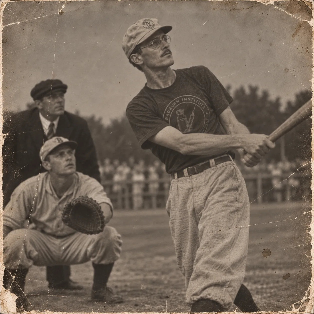 Radburn employee baseball player at bat